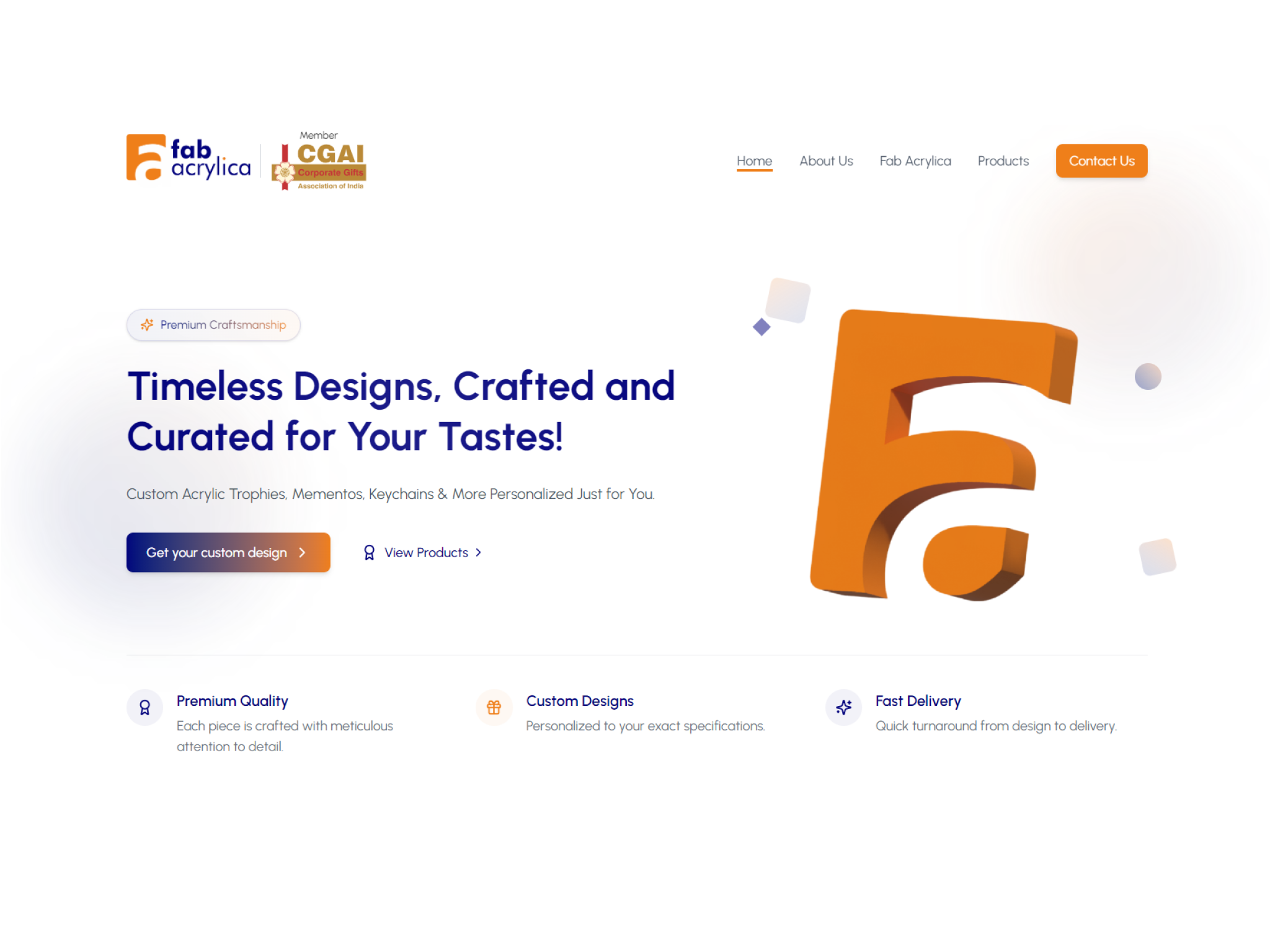 Brand identity design for Fab Acrylica